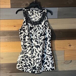 Apt. 9 Black and White Swirl Blouse